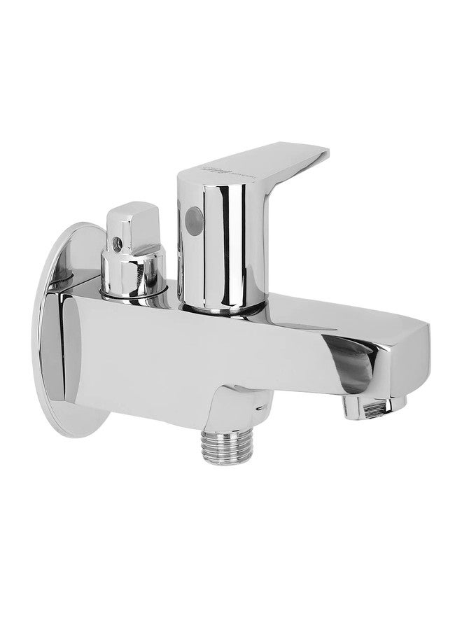 Hindware Italian Collection F360005CP Element 2-Way Bib Cock with Wall Flange, Brass with Chrome Finish - Image 2